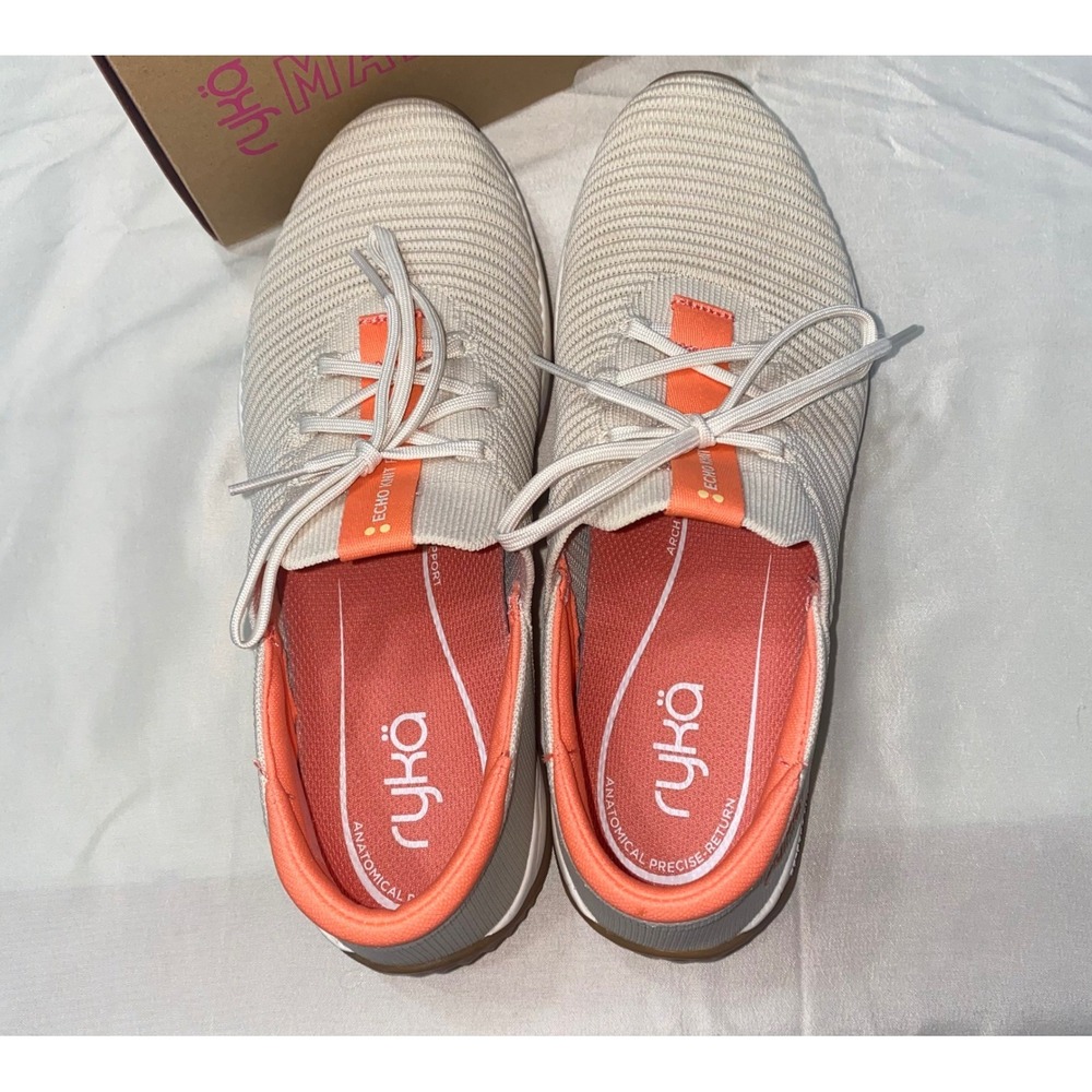 Ryka Echo Knit Fit Women's Beige Coral Slip On Sneaker 8M Ergonomic RE-ZORB LITE - Picture 8 of 11